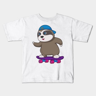 Sloth Skater Skateboard Sports Kids T-Shirt